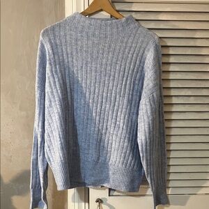 LOFT Light Blue Ribbed Sweater